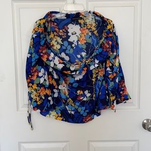 Blue floral blouse